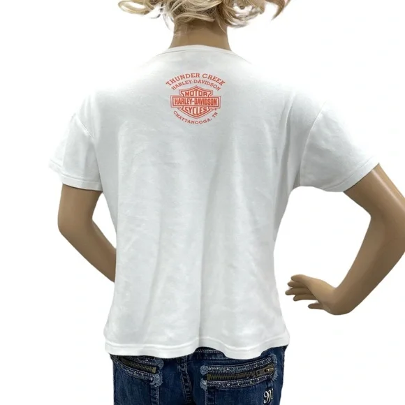 HARLEY-DAVIDSON White Woman’s Short Sleeve Tee Shirt Size XL - Picture 6 of 14